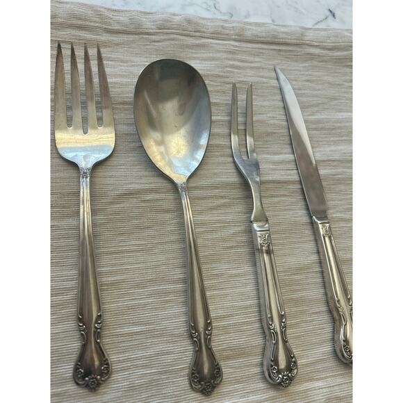 ROGERS Silverplate Elegant Lady Serving Pieces Daybreak Knife Spoon Fork Ladle - Picture 16 of 16